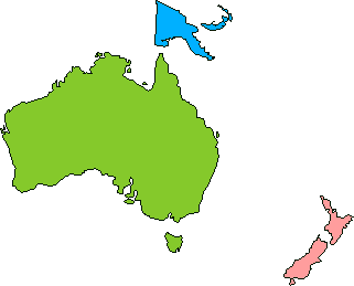 карта Австралии и Океании